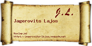 Jagerovits Lajos névjegykártya